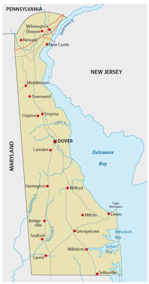 Delaware Route Carte EU